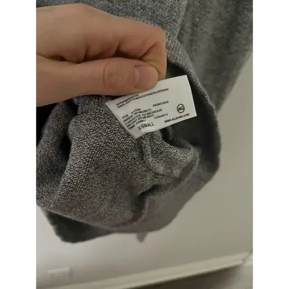 AG Jeans 100% Cotton Puff Sleeve Hoodie Heathered Gray XS Cottagecore Soft Girl - Picture 8 of 8